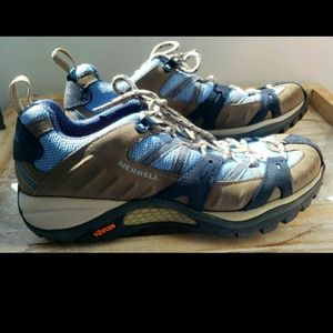 Merrell Siren Sport  Womens Trail Hiking Shoes Size 6. J16964 Blue/Tan EUC